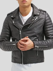 Men's Slim Fit Leather Biker Jacket